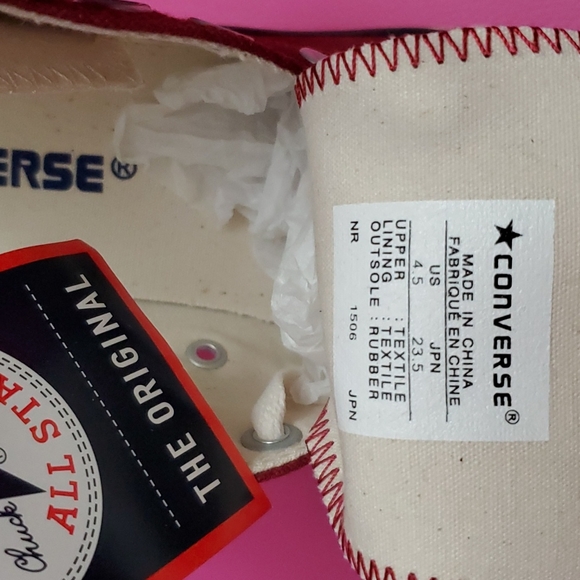 Rare Converse All star heels Japan limited US 4.5 JPN 23.5 burgundy women 6 6.5 - Picture 6 of 10